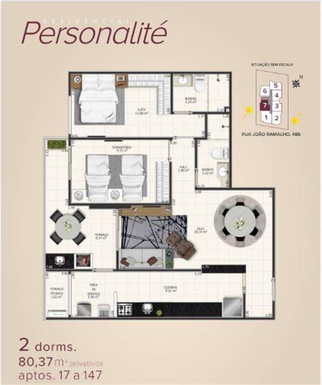 Apartamento com 2 quartos e 79 m² em Canto Do Forte, Praia Grande