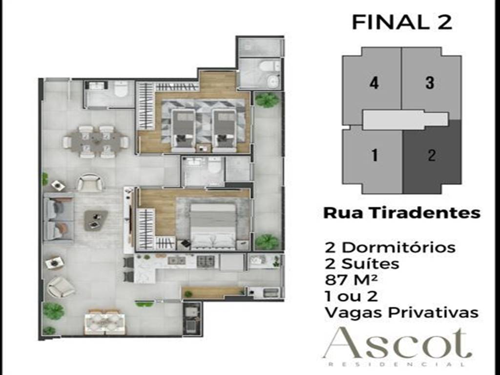 Apartamento com 2 quartos e 87 m² em Canto Do Forte, Praia Grande