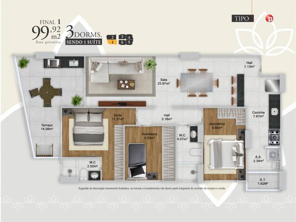 Apartamento com 3 quartos e 99 m² em Canto Do Forte, Praia Grande