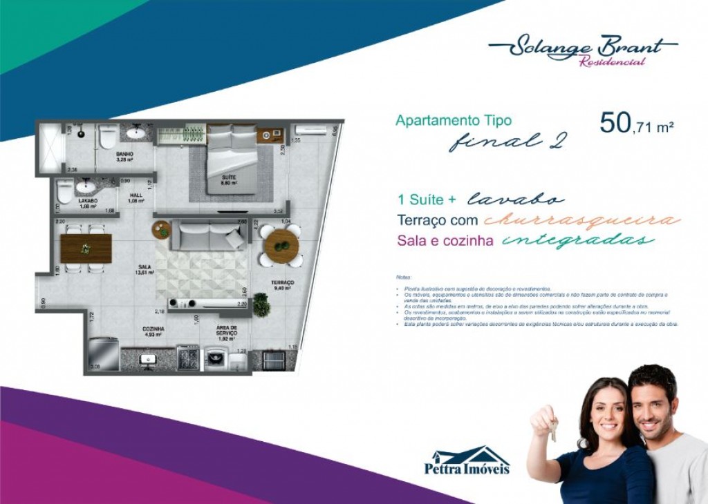 Apartamento com 1 quarto e 42 m² em Ocian, Praia Grande