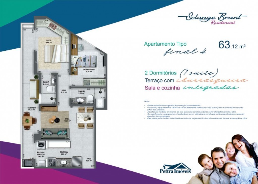 Apartamento com 1 quarto e 42 m² em Ocian, Praia Grande