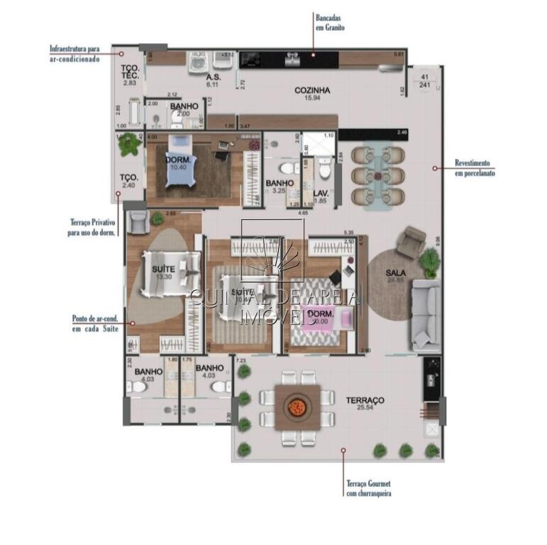 Apartamento com 4 quartos e 158 m² em Boqueirão, Praia Grande