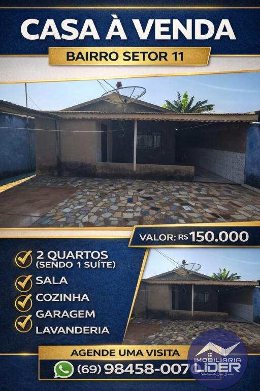 Casa com 2 quartos e 80 m² em Setor 03, Ariquemes