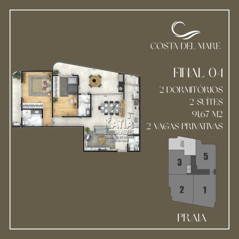 Apartamento com 3 quartos e 171 m² em Aviação, Praia Grande