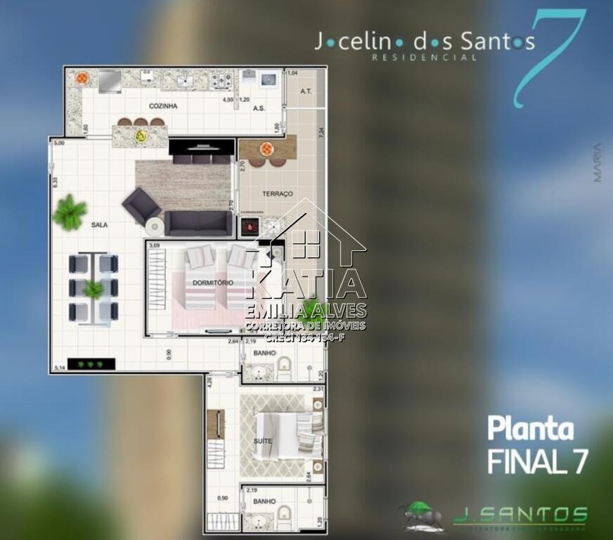 Apartamento com 2 quartos e 79 m² em Nova Mirim, Praia Grande