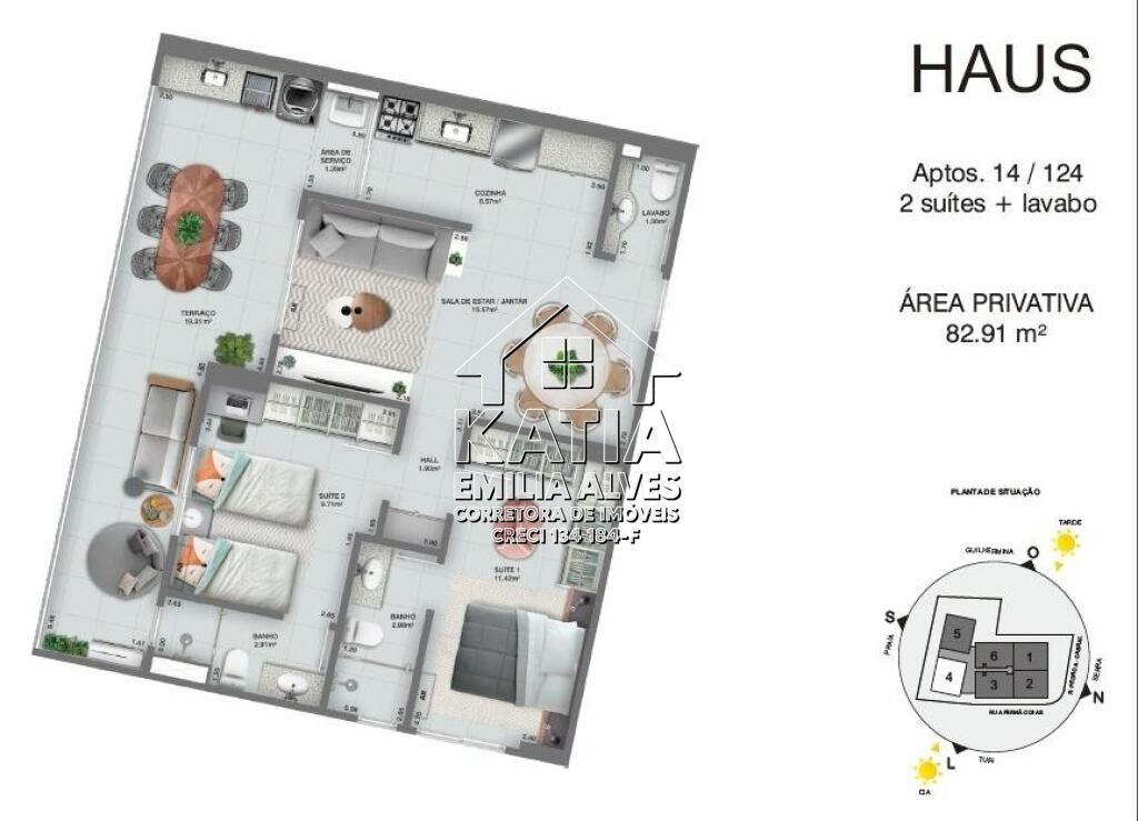 Apartamento com 2 quartos e 82 m² em Nova Mirim, Praia Grande