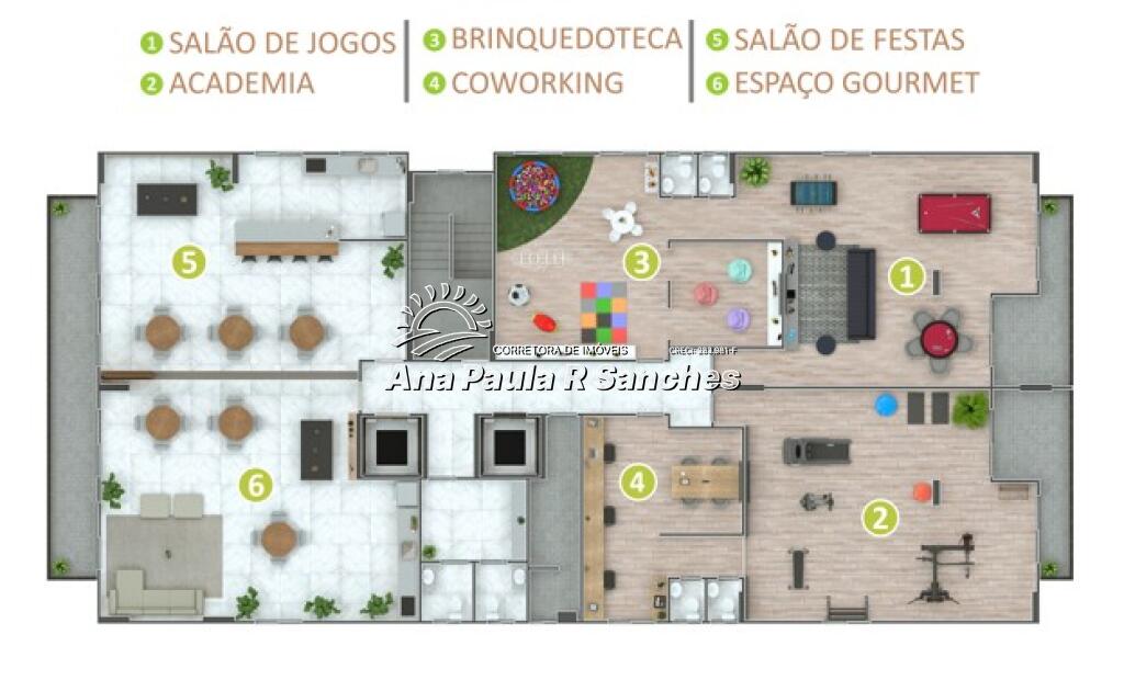 Apartamento com 1 quarto e 48 m² em Vila Guilhermina, Praia Grande