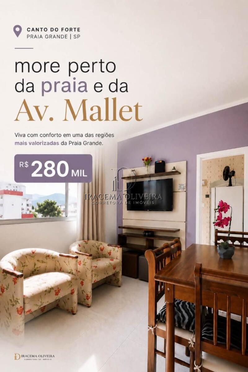 Apartamento com 1 quarto e 43 m² em Vila Caiçara, Praia Grande