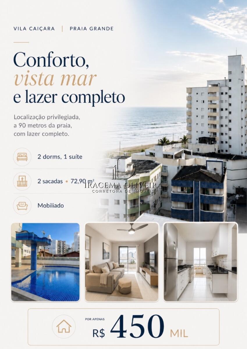 Apartamento com 2 quartos e 72 m² em Vila Caiçara, Praia Grande