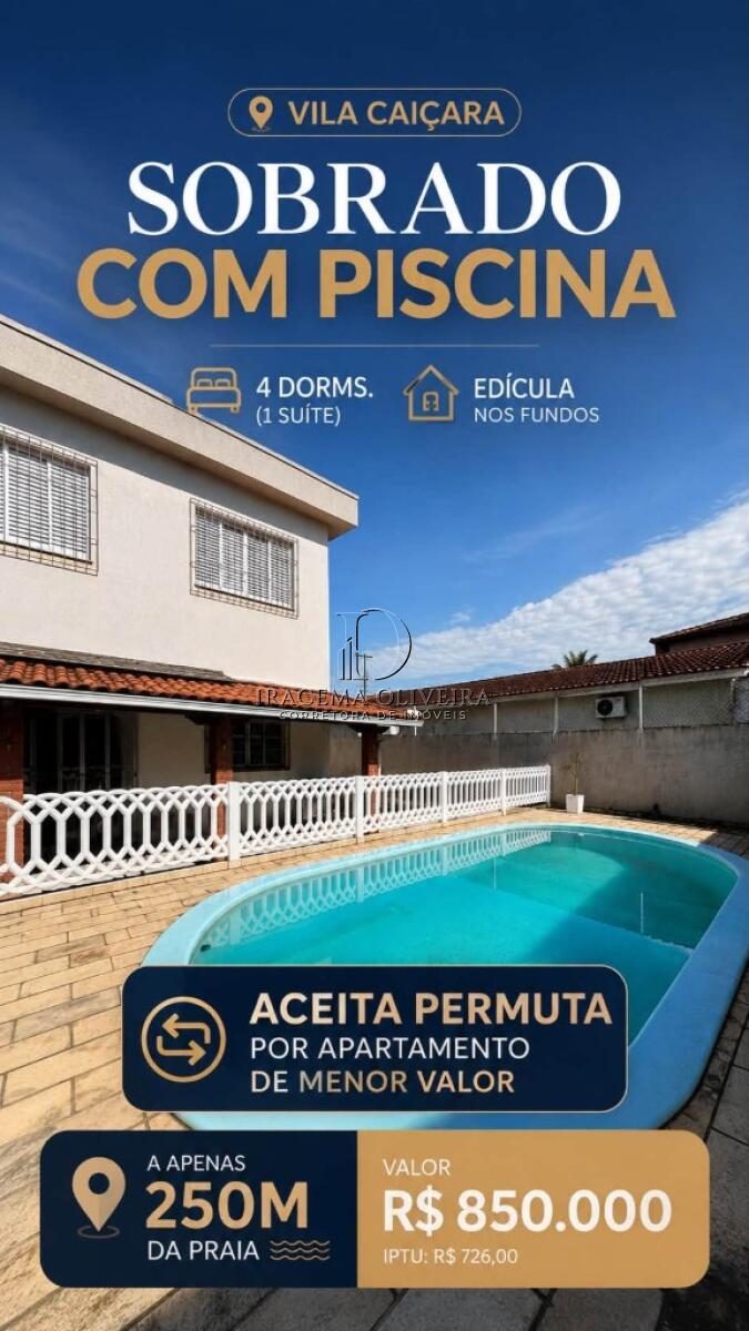 Casa com 4 quartos e 188 m² em Vila Caiçara, Praia Grande