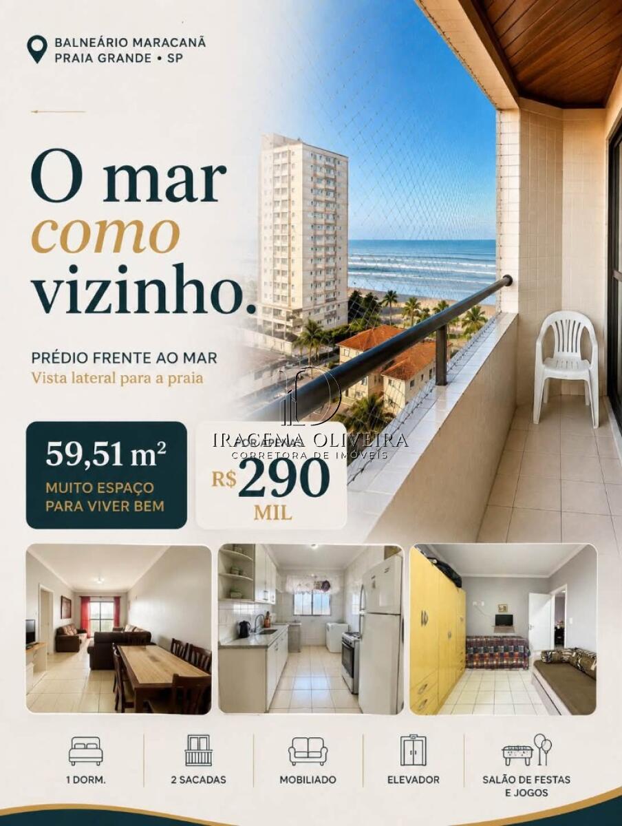 Apartamento com 1 quarto e 59 m² em Vila Caiçara, Praia Grande
