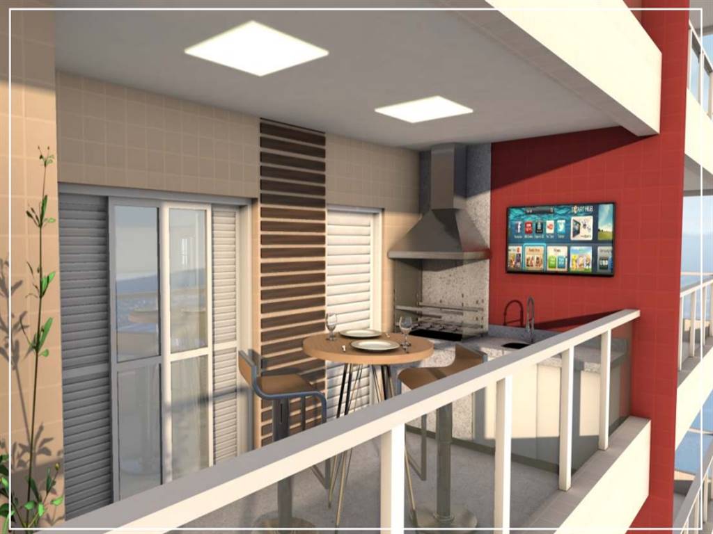 Apartamento com 3 quartos e 107 m² em Vila Caiçara, Praia Grande