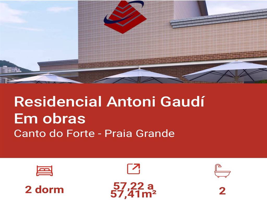 Apartamento com 2 quartos e 58 m² em Vila Caiçara, Praia Grande