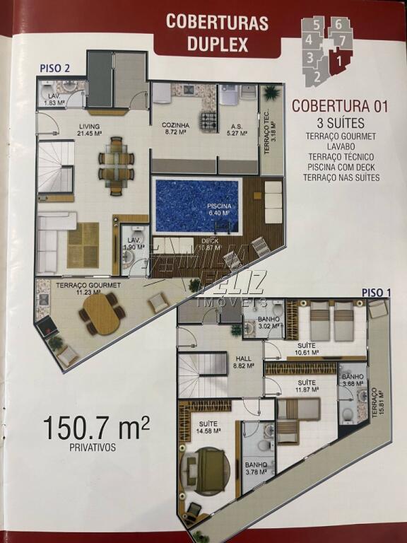 Apartamento com 3 quartos e 150 m² em Vila Caiçara, Praia Grande
