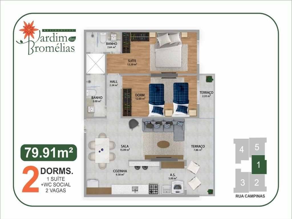 Apartamento com 2 quartos e 79 m² em Ocian, Praia Grande