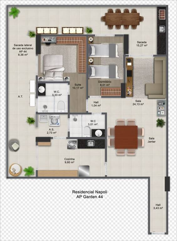 Apartamento com 3 quartos e 120 m² em Ocian, Praia Grande
