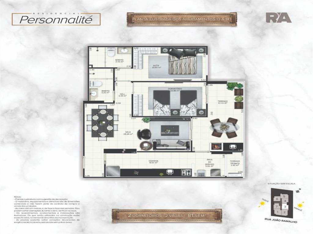 Apartamento com 2 quartos e 81 m² em Ocian, Praia Grande
