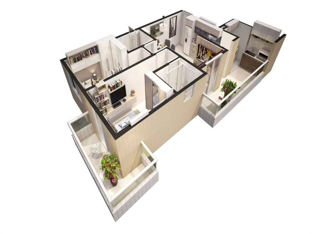 Apartamento com 2 quartos e 63 m² em Ocian, Praia Grande