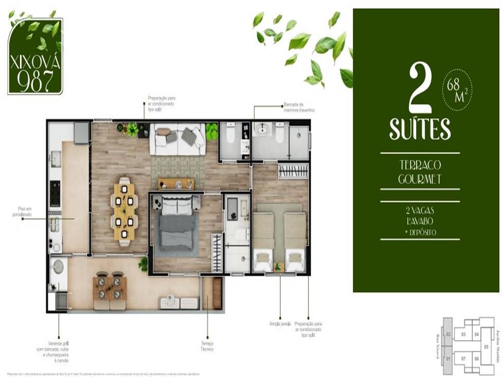 Apartamento com 2 quartos e 74 m² em Ocian, Praia Grande