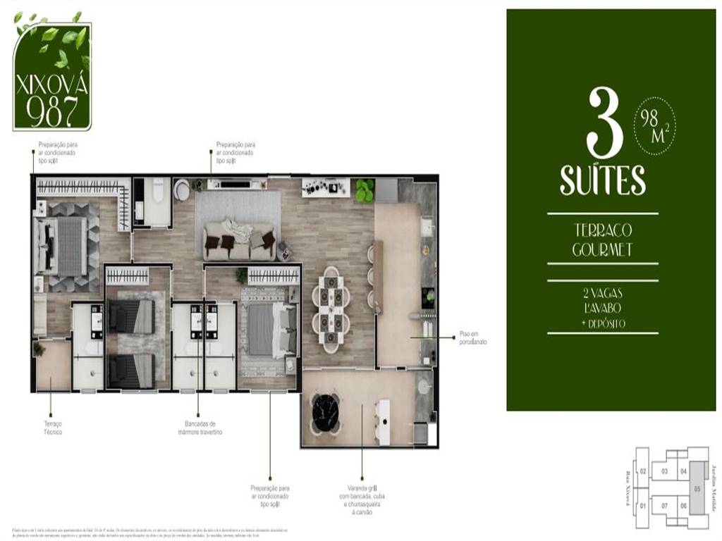 Apartamento com 2 quartos e 74 m² em Ocian, Praia Grande