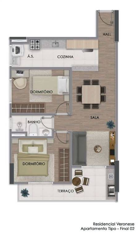 Apartamento com 2 quartos e 58 m² em Ocian, Praia Grande