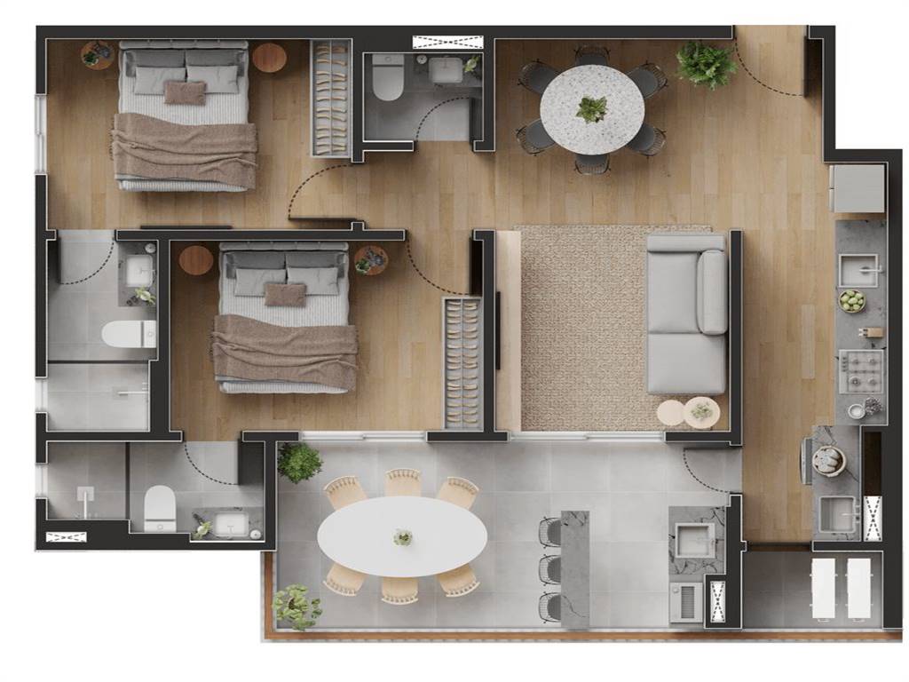 Apartamento com 2 quartos e 74 m² em Ocian, Praia Grande