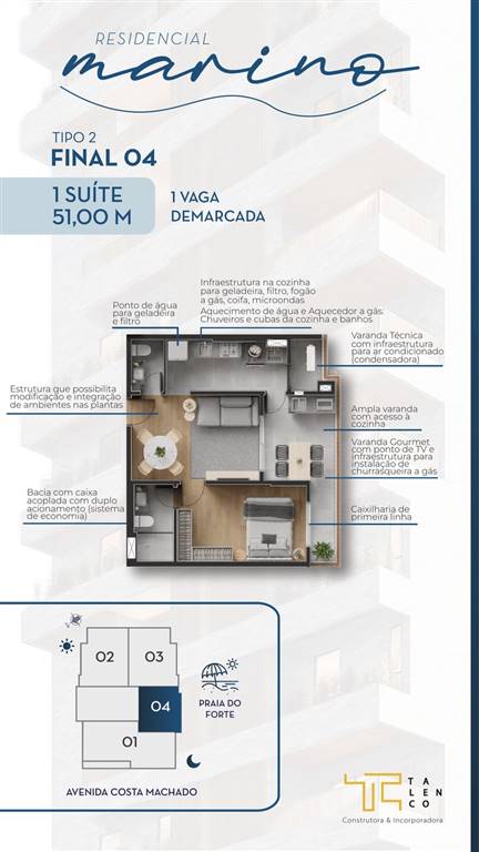 Apartamento com 2 quartos e 74 m² em Ocian, Praia Grande