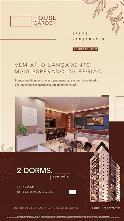 Apartamento com 2 quartos e 73 m² em Ocian, Praia Grande