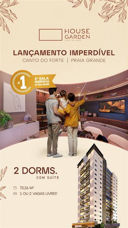 Apartamento com 2 quartos e 73 m² em Ocian, Praia Grande