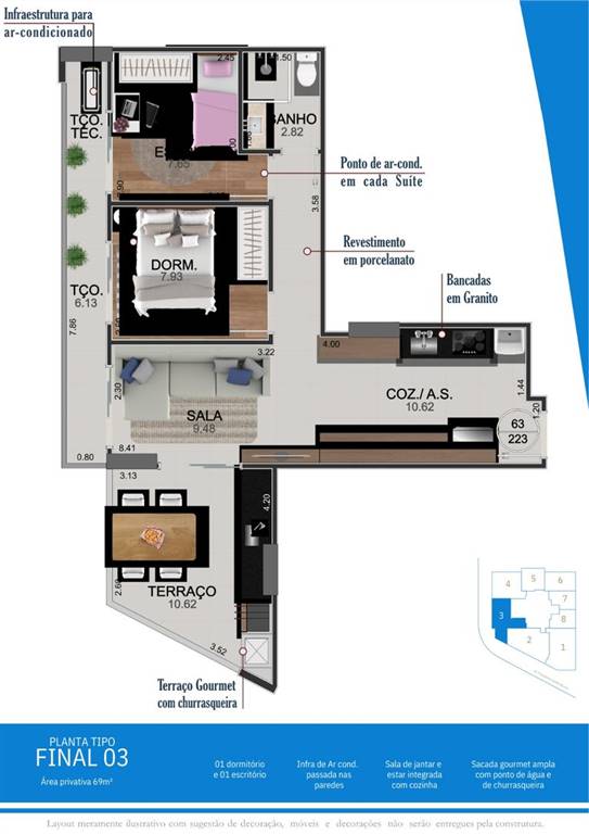 Apartamento com 2 quartos e 80 m² em Ocian, Praia Grande