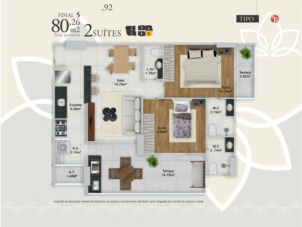 Apartamento com 2 quartos e 80 m² em Ocian, Praia Grande
