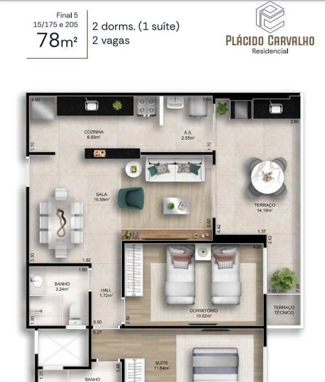 Apartamento com 2 quartos e 78 m² em Ocian, Praia Grande