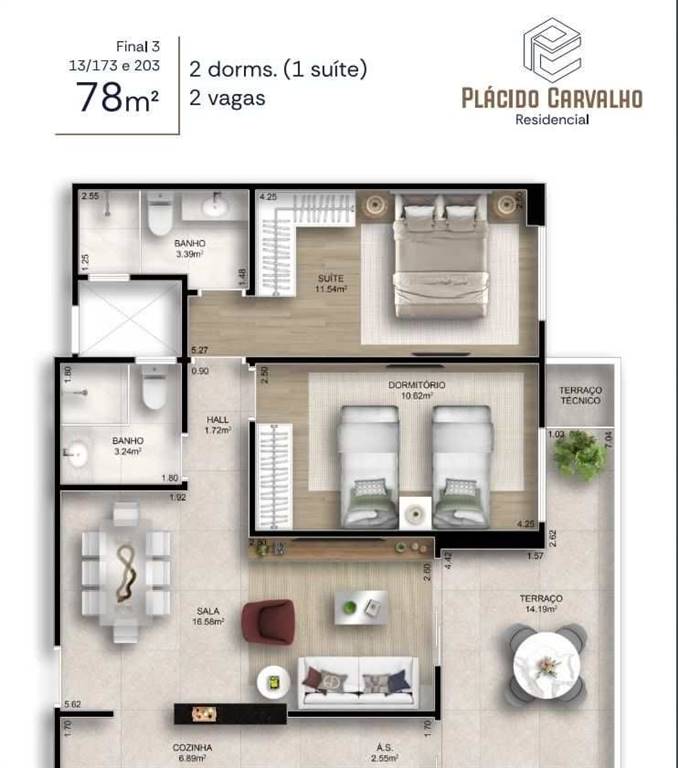 Apartamento com 2 quartos e 78 m² em Ocian, Praia Grande