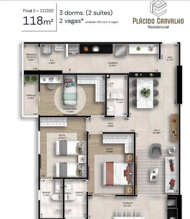 Apartamento com 3 quartos e 118 m² em Ocian, Praia Grande