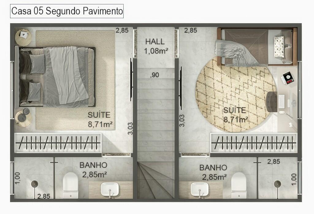 Casa com 2 quartos e 103 m² em Ocian, Praia Grande