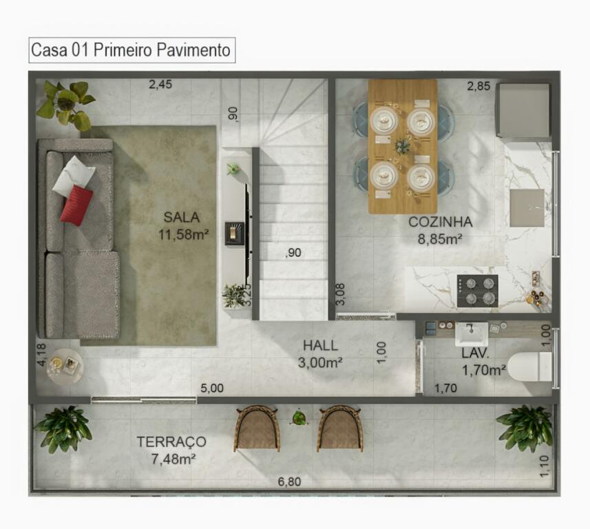 Casa com 2 quartos e 102 m² em Ocian, Praia Grande