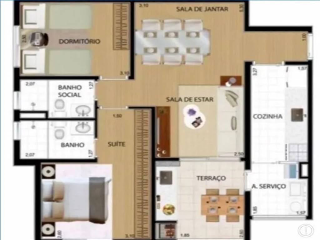 Apartamento com 2 quartos e 65 m² em Vila Guilhermina, Praia Grande