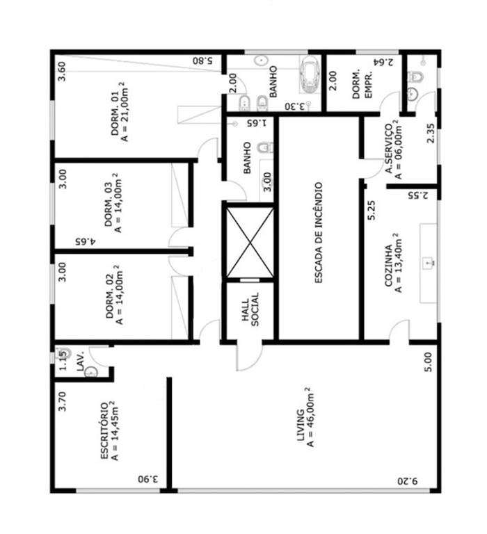 Apartamento com 3 quartos e 189 m² em Vila Guilhermina, Praia Grande
