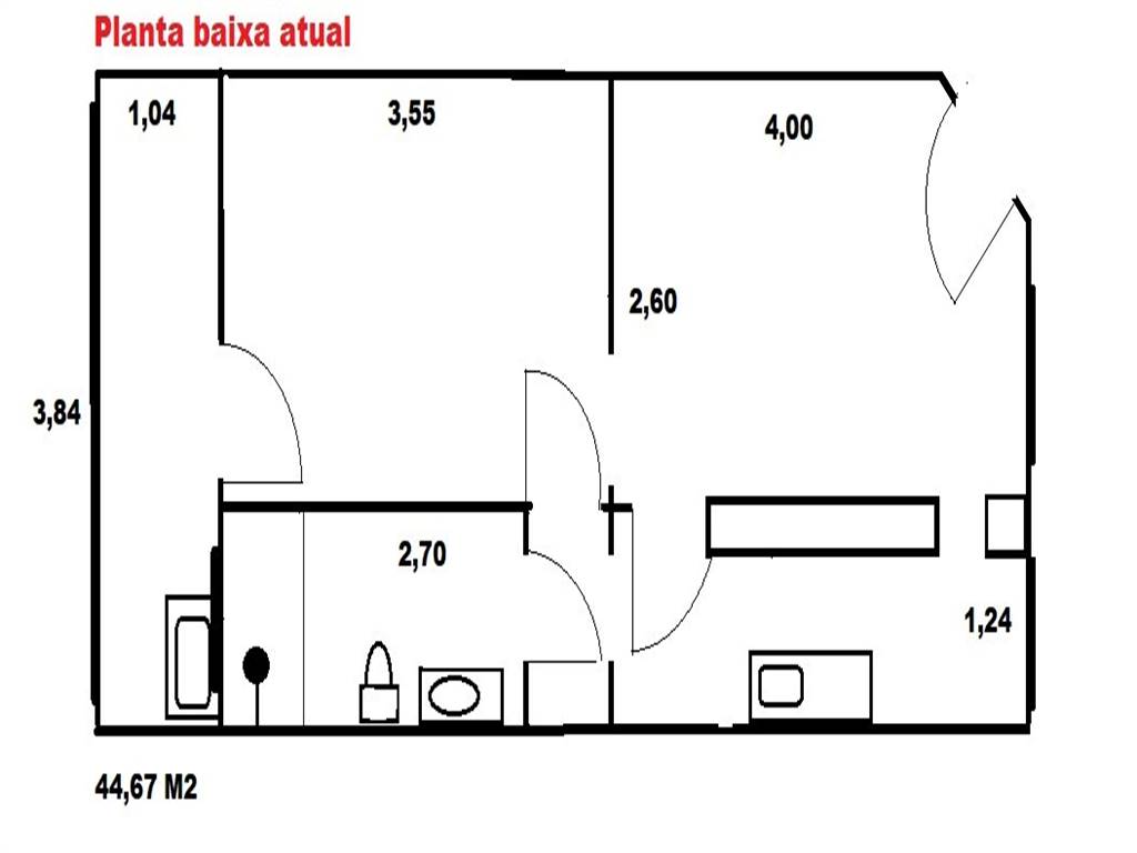 Apartamento com 1 quarto e 44 m² em Vila Guilhermina, Praia Grande